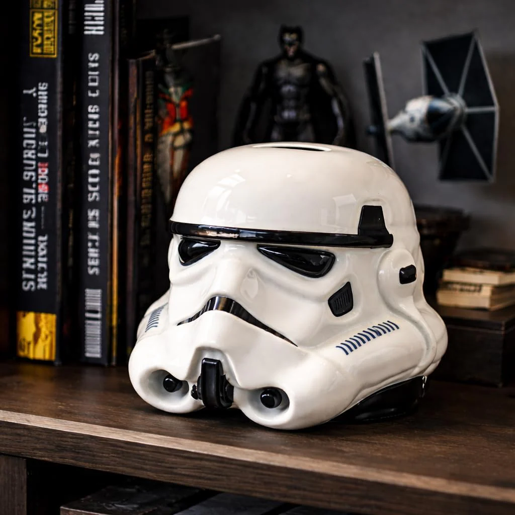 Tirelire originale Stormtrooper au design casque - Coin Bank officiel au look cinématographique - Figurine de collection à économiser - Cadeau pour les fans - Décoration pour chambre ou bureau - Image 4